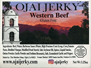 Western Beef Jerky Ingredients Label
