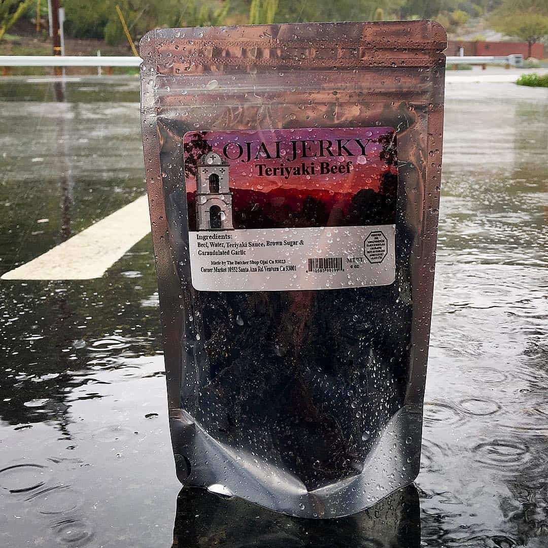 Ojai Jerky Flavors 5 Teriyaki Beef Jerky Bag Gets Wet